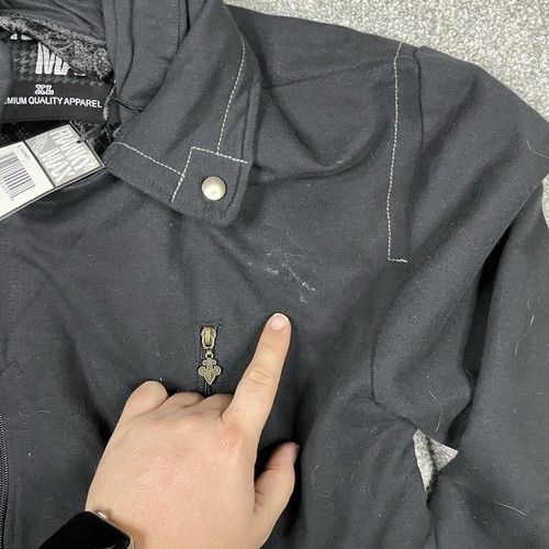 Franky Max Jacket Mens XL Black Cotton Full Zip Lined Pockets Grunge Metal NWD - Picture 7 of 10
