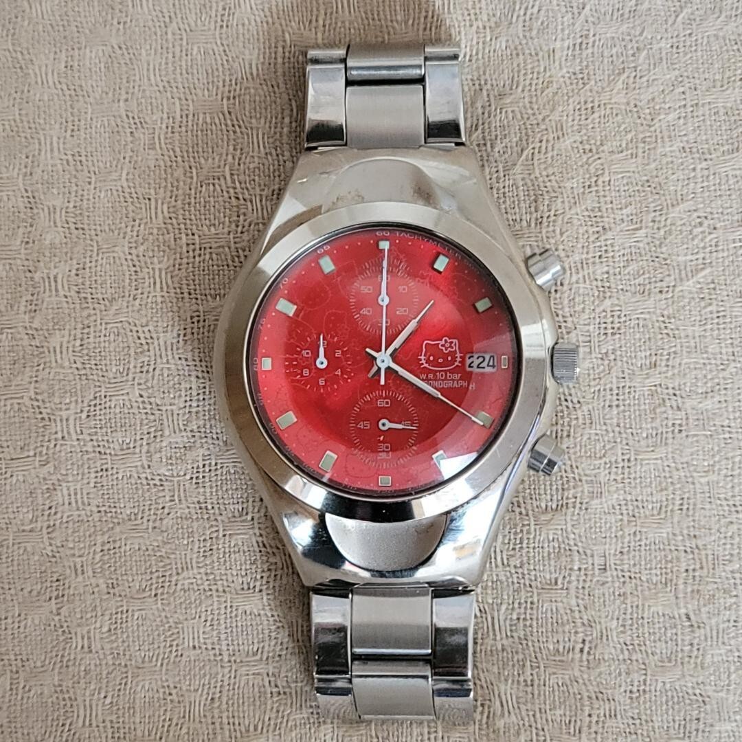 F*.様 CITIZEN ハローキティ 八角形時計 Citizen Hello Kitty Chronograph Watch Silver Red 2000 Limited | eBay