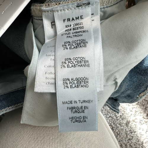 Frame Denim Le High Skinny Blue Jeans Women's Sz 27 4 Stretch Frayed Hem New NWT - Picture 8 of 12