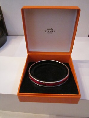 HERMES PM BANGLE BRACELET HORSE CARRIAGE LOGO THEME DESIGN 10MM IN