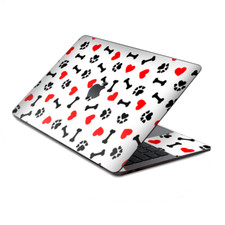 Skin Decal Wrap for MacBook Pro 13" Retina Touch I love dogs bones paws