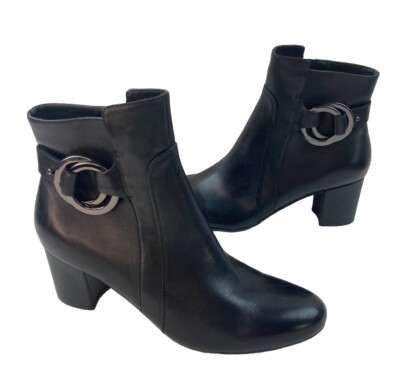 Karl Lagerfeld Boots Womens Size 8 Back Leather Heeled Ankle Designer Bootie