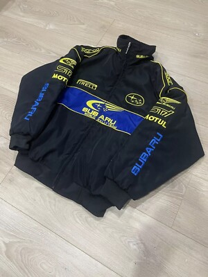 Unisex Adults Subaru F1 Team Racing Embroidery Cotton Padded Zip