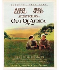 1986 Out Of Africa Robert Redford Meryl Stree...