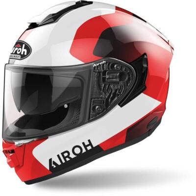 CASCO MOTO INTEGRALE IN FIBRA AIROH ST.501 DUCK RED GLOSS TG XXL DOPPIA VISIERA