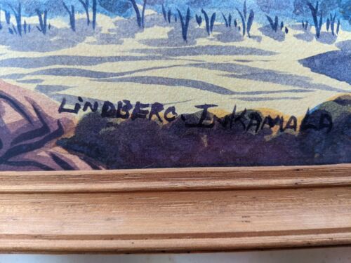 Lindberg INKAMALA (1942-1980) Arrente Hermannsburg artist signed watercolour - - Picture 3 of 5
