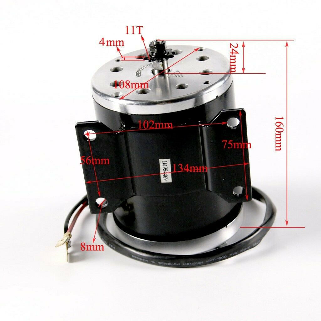 24V 36V 48V Electric Brush Motor For E-bike ATV Quad Go Kart
