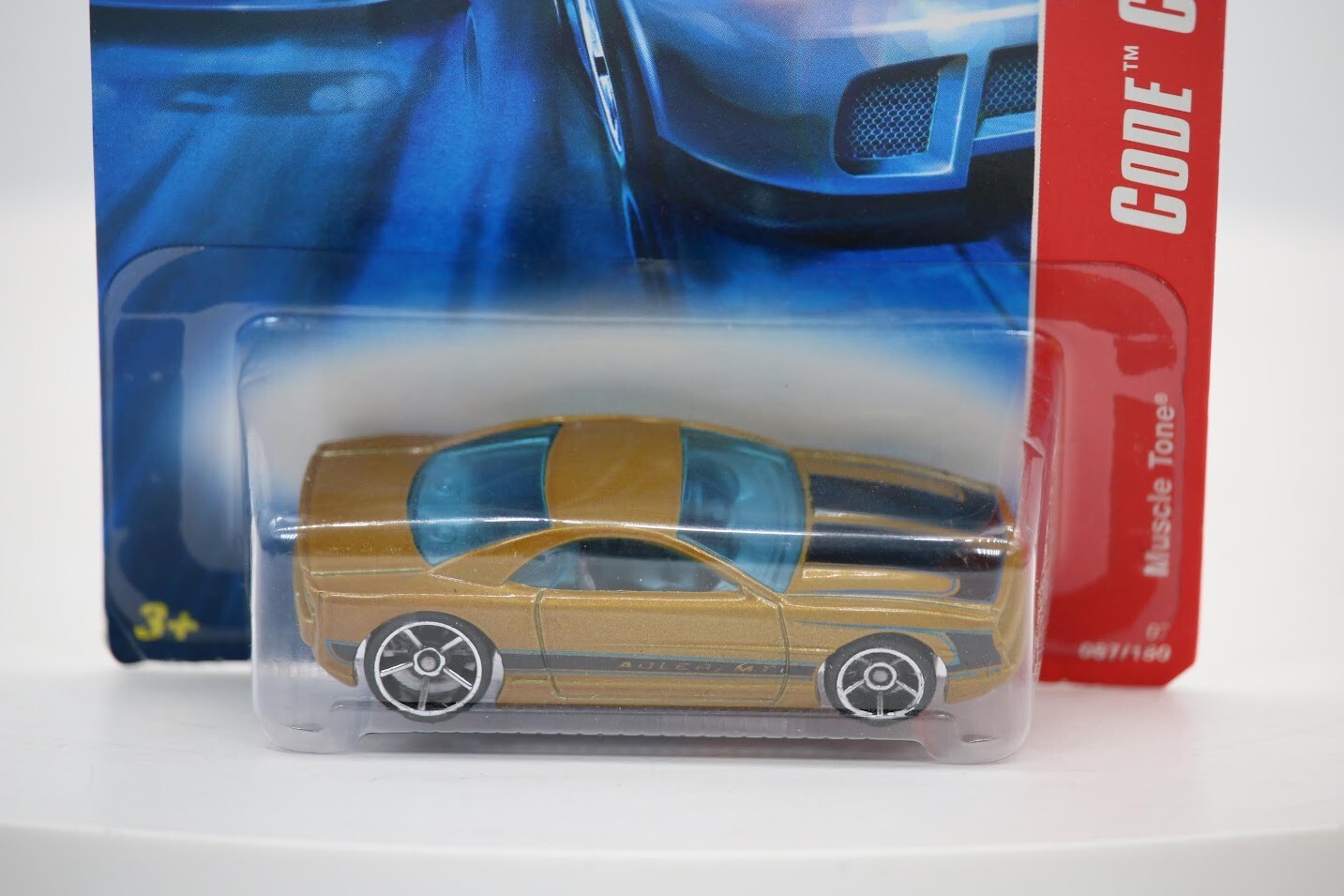 2007 Hot Wheels Code Car  #087 Muscle Tone Gold Car 1/64 Kids Toy NEW 