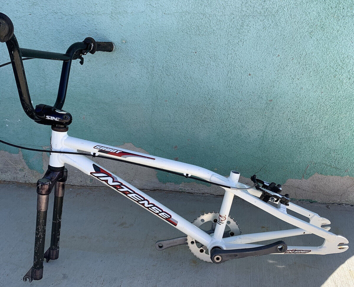 Intense Jr XL Race Aluminum Bicycle Frame White, Carbon Fiber Forks, Cranks