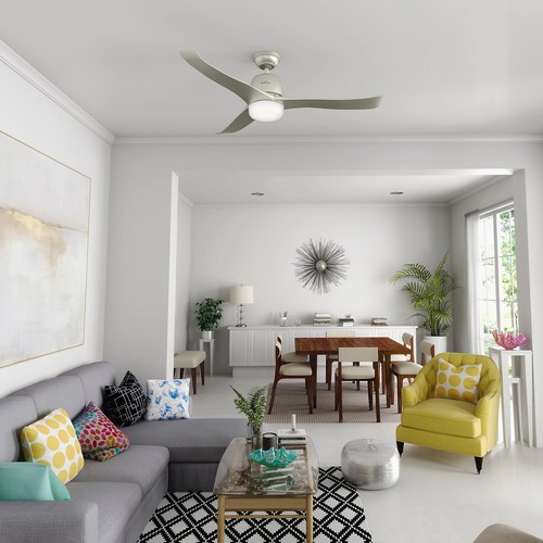 Ceiling Fan with Light Harmony 137 CM Nickel Remote Control - Picture 8 of 8