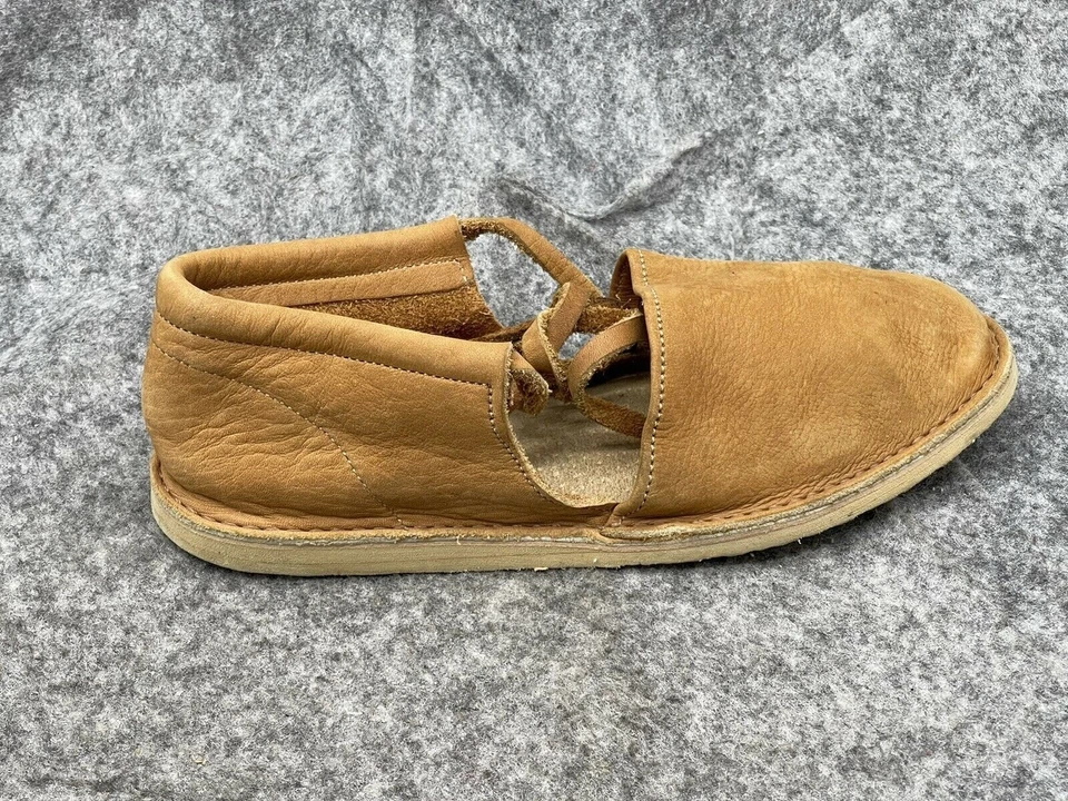 Viking Handmade Shoes Brown SCA Leather Moccasins Sandals Larp Cosplay - Image 3 of 4