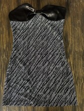 SHEINBAE Dress Womens Medium Metallic Gray Strapless Mini Bodycon  Holidays NWT