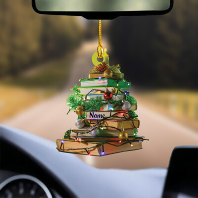 Custom Bookstack Christmas Ornament, Reading Book Car Ornament,Library Christmas