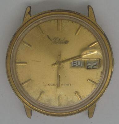 VTG MIDO OCEAN STAR Gold Platd Watch. Ref: 4925, Cal: ETA 2878. For Repairs