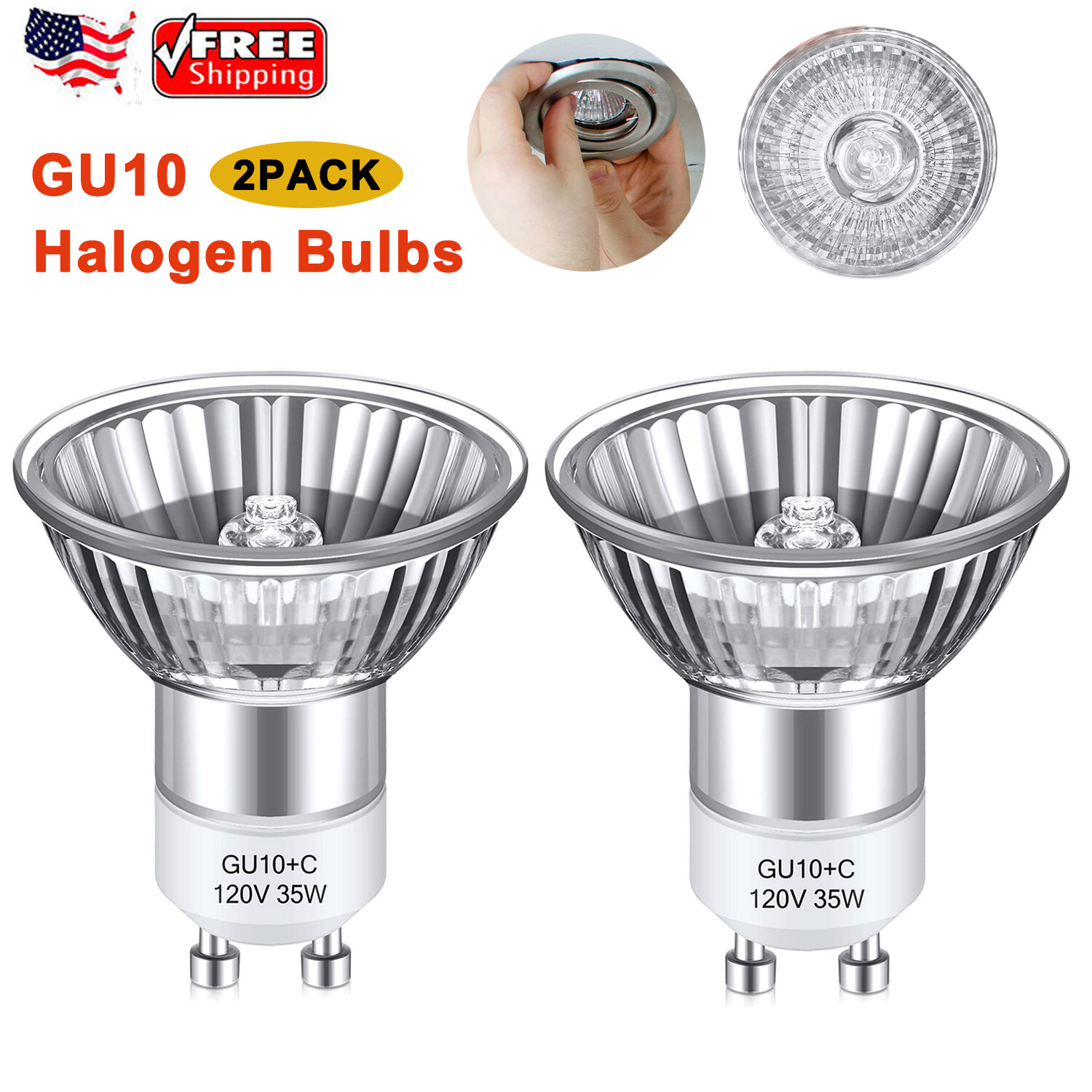 2Pcs 35 Watt Replacement Bulb for Candle Warmer GU10+C 120V for Track