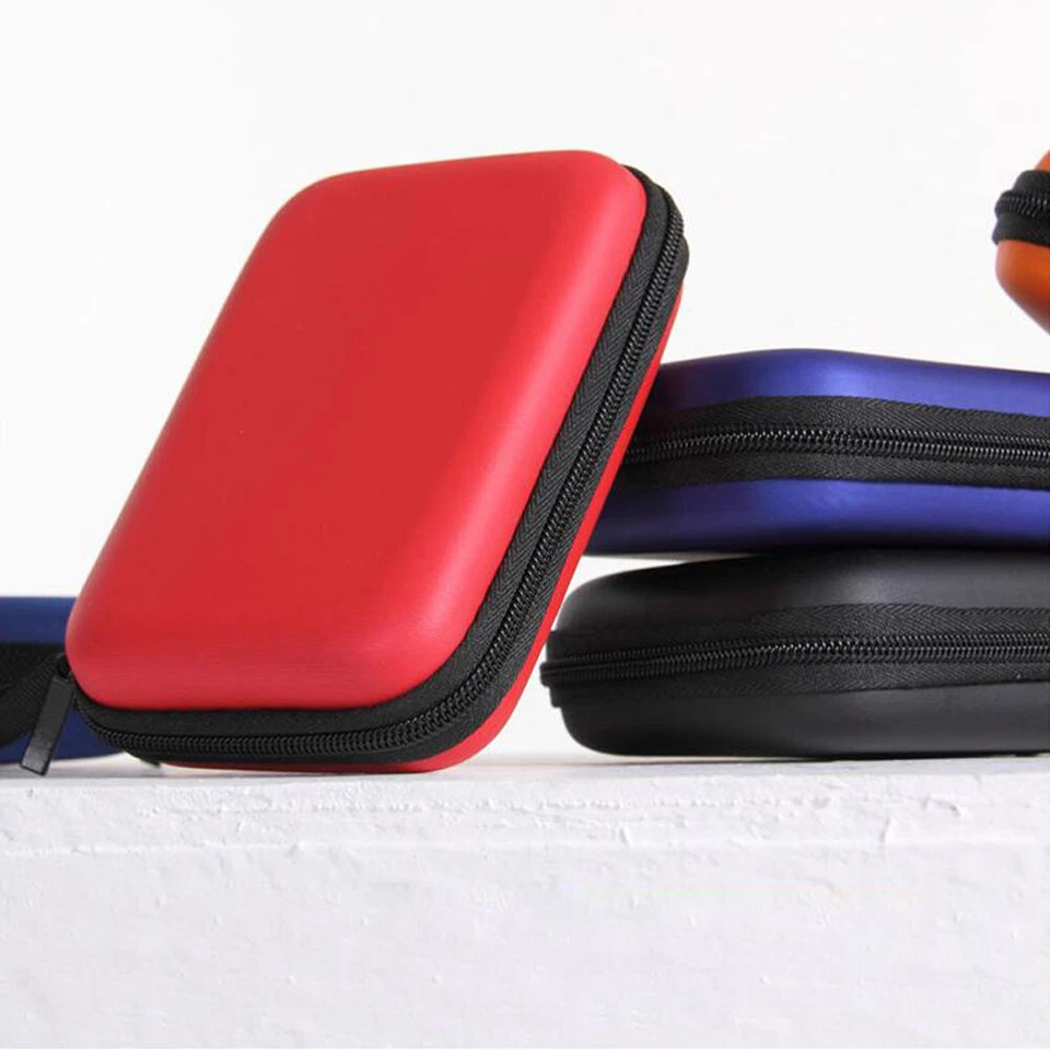 3 peças fones de ouvido disco rígido USB vermelho 2,5" sacos de armazenamento portátil bolsa de dados fio EUA - Imagem 2 de 4