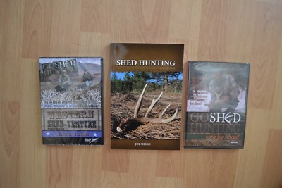 Shed hunting book and 2 DVDs antler whitetail moose antlers horn deer dog chews