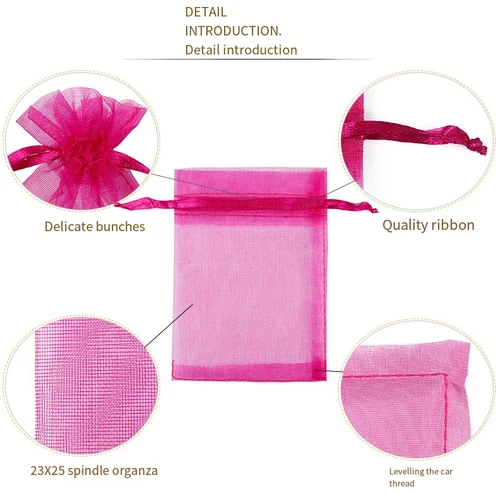 2"x3" Sheer Drawstring Organza Bags Jewelry Pouches Wedding Party Favor Gift Bag - Picture 5 of 47