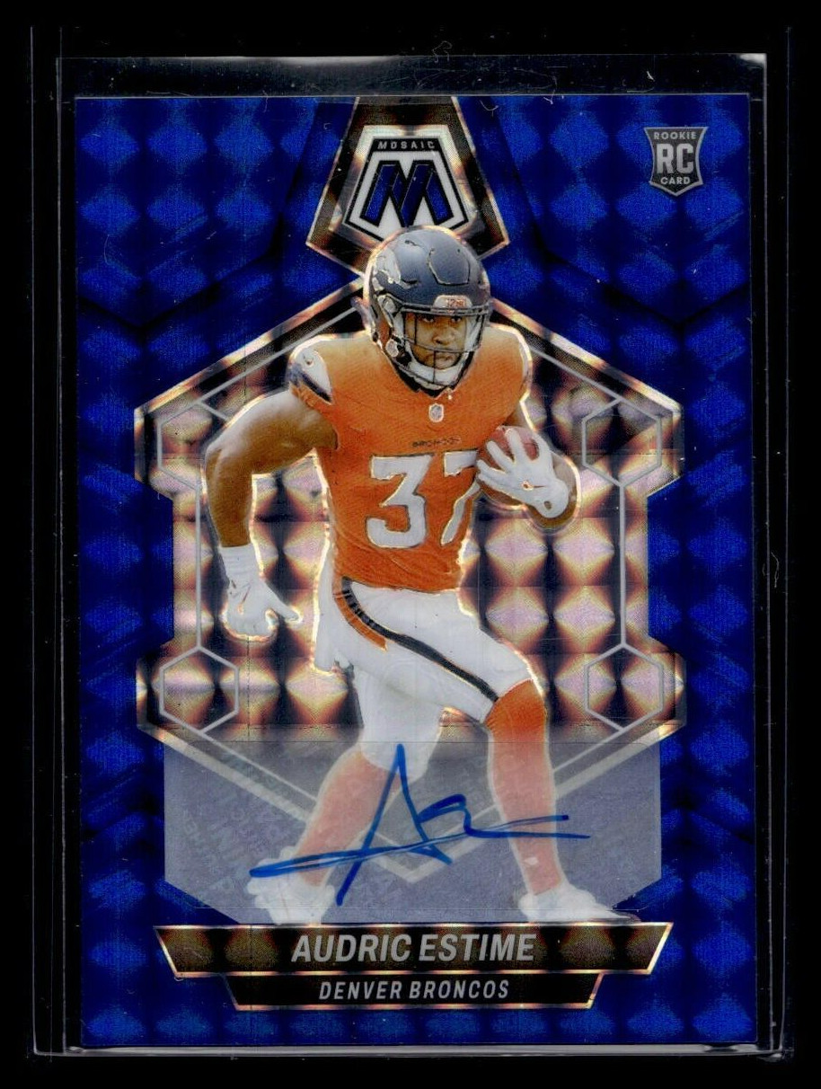 2024 Mosaic Football Audric Estime Blue Rookie /99 Auto