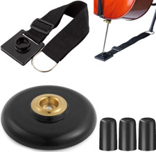 SET 5Pcs Cello Endpin Stopper Black Anti-Slip Mat Endpin Rest Holder Round Pad