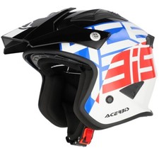 CASCO MOTO ACERBIS JET ARIA 2206 GRAPHIC BIANCO BLU ROSSO VISIERA INTERNA TG M