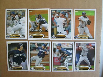 2012 Topps  TEAM SET  Milwaukee Brewers  (22 cards)