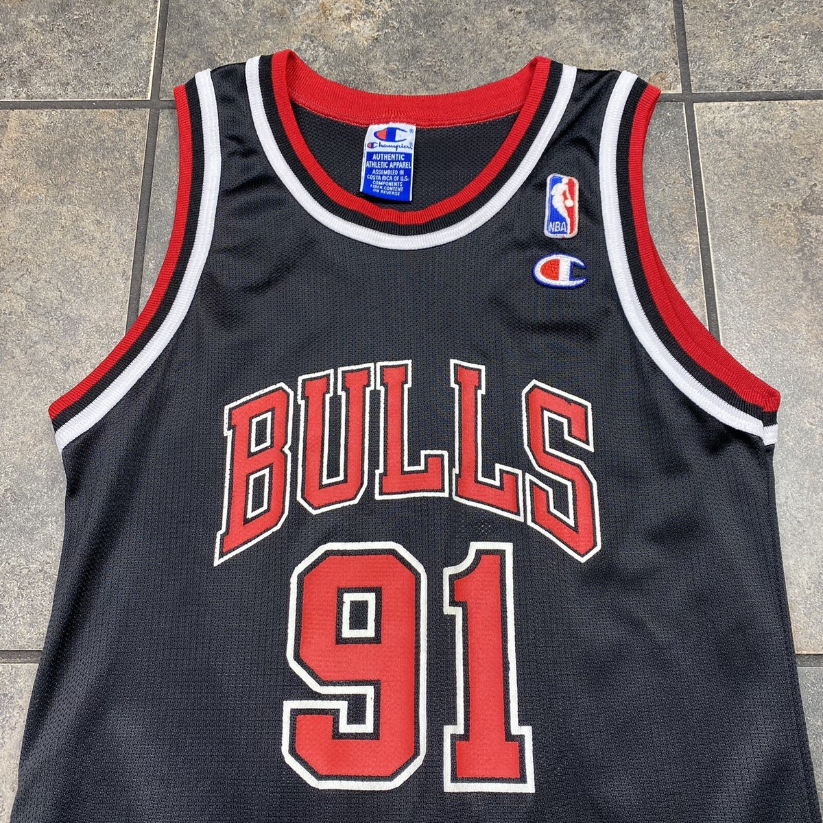 Kid's VTG 90's Champion NBA Chicago Bulls Dennis Rodman #91