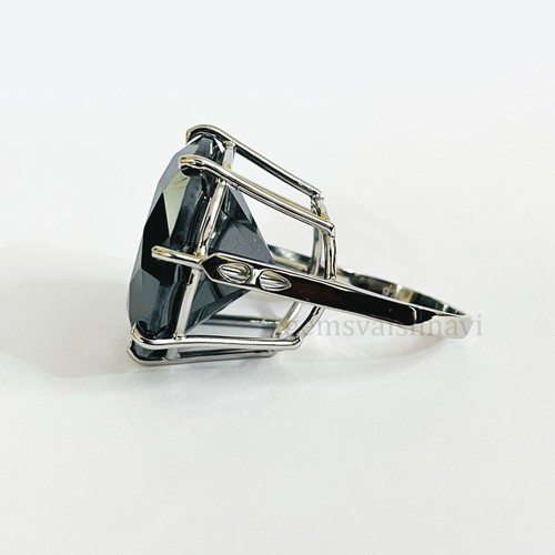 70 cts Black Diamond Ring Great Shine & Luster AAA Certified ! Birthday Gift - Picture 4 of 7
