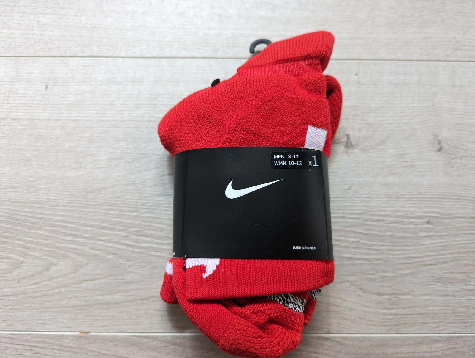 NWT NIKE ELITE NBA BASKETBALL TEAM ISSUE ANKLE SOCKS RED sz L LARGE heat pistons