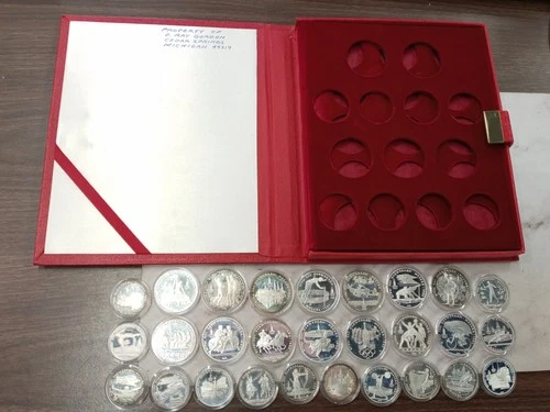 USSR 1980 Moscow Olympics 28-Coin Silver Proof Set 5 & 10 Roubles READ DESCRIPTI