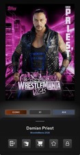 DIGITAL TOPPS WWE SLAM Damian Priest WRESTLEMANIA 26 ICONIC PINK Read