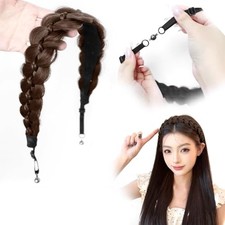 Hair Braided Headbands,5 Strands Synthetic Braids 1 Count Pack of 1 Brown