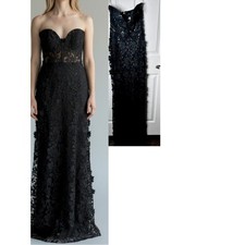 Lulus Black Strapless Bustier Maxi Dress Size Small NWOT
