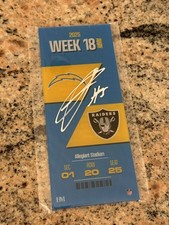 Joshua Palmer Auto Chargers vs Raiders 2025 Commemorative Ticket COA 2/5
