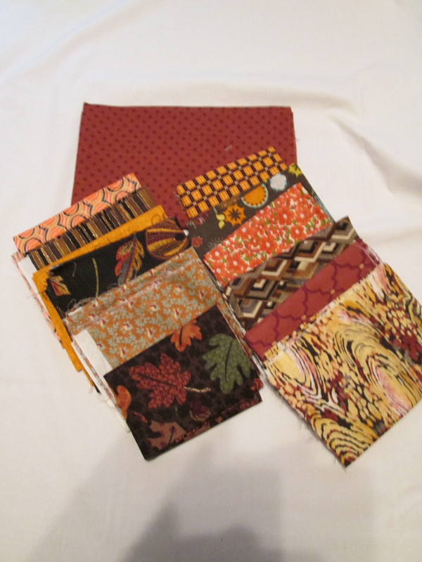 "Autumn" Lap Quilt Kit - 12 Fat Q's & 1 Yd. Cranston - Orange & Brown