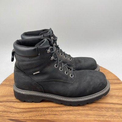 Wolverine Floorhand WP Steel Toe Boots Mens Size 9 M Black Leather Work Safety