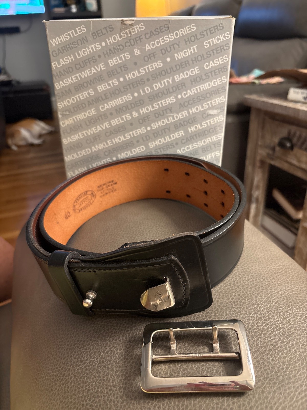 Jay-Pee Fully Lined Blk Sam Browne Duty Belt 2” Police Gear Security Guard  NEW