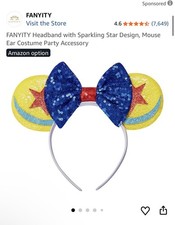 FANYITY Headband with Sparkling Star Design, Mouse Ear Costume Party Accessory