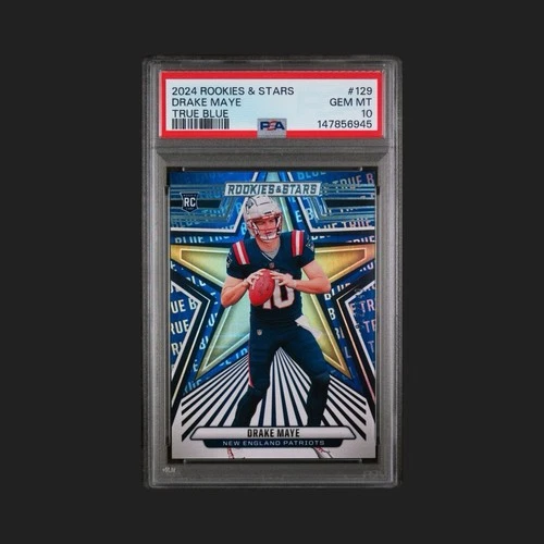 2024 Panini Rookies & Stars - Rookies Drake Maye #129 True Blue /149 PSA 10 POP3