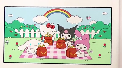 1-Set (12PCS) 2025 Teenage Mutant Ninja Turtles Hello Kitty Happy Meal Toys - Video 1 of 1