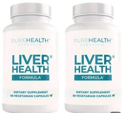 2 Pack Pure Health Liver Research   Liver Health Formula Support, 60 Caps/Bottle