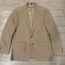 J Crew Thompson Blazer Mens 40R Beige Jacket Linen Blend Two-Button Summer