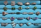 Lot Of 26 Vintage Solid Silver Sterling / .925 Rings 114.6gm