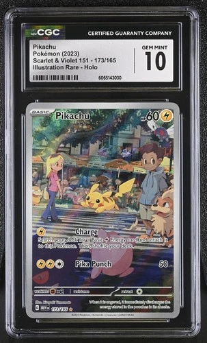 2023 Pokemon Scarlet & Violet 151 Pikachu #173/165 ENG Illustration Rare CGC 10