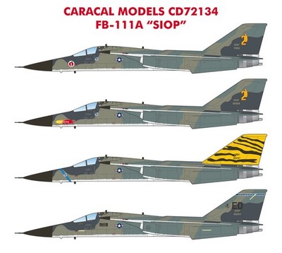 Caracal 1/72 decal CD72134 - FB-111A ''SIOP'' for the Hasegawa kit