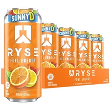 RYSE Fuel Flavored Clean Energy Drink 200mg Caffeine Vegan Pack of 12 16oz Cans