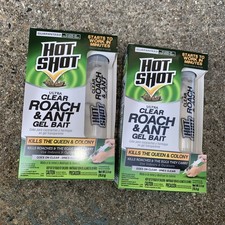 2 Pack Hot Shot Ultra Clear Roach & Ant Gel Bait - Killer Water Based 2.5oz Gel