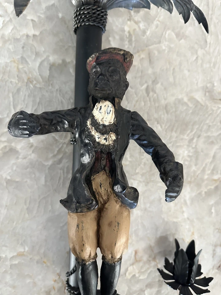 Aplique palmera mono Tole grande vintage Foto 3 de 4