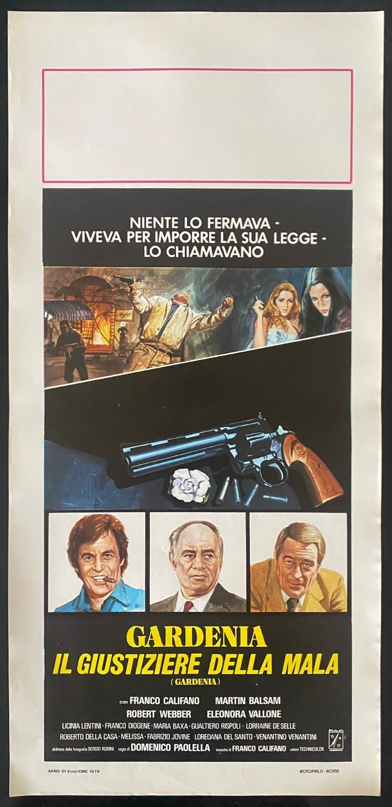 Locandina originale film Gardenia, il giustiziere della mala (1979) - Regia di Domenico Paolella