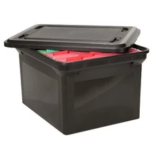 Advantus File Tote With Lid - 19" Width X 15.5" Depth External Dimensions -